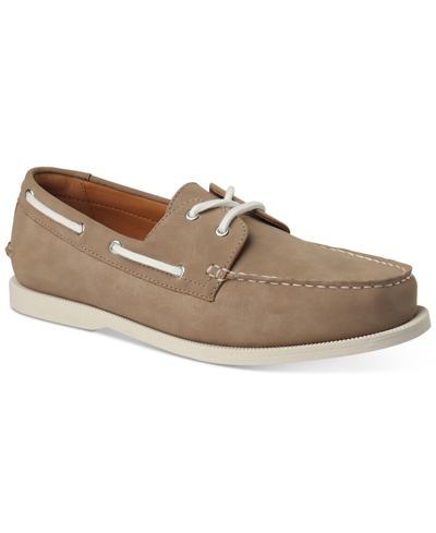 Shop Club Room Men's Elliot Boat Shoes, Created For Macy's In Taupe