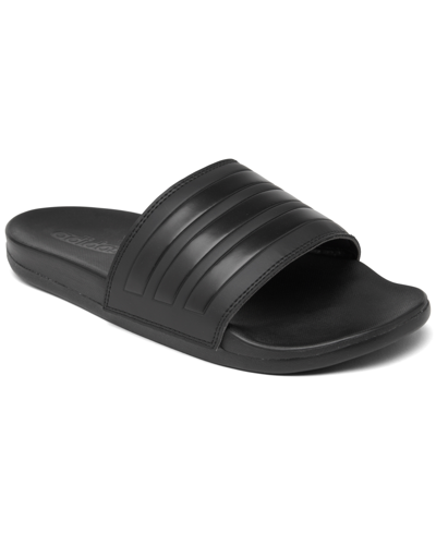 Shop Adidas Originals Men's Adilette Comfort Slide Sandals From Finish Line In Core Black