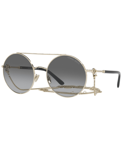 Shop Giorgio Armani Women's Sunglasses, Ar6135 56 In Pale Gold-tone