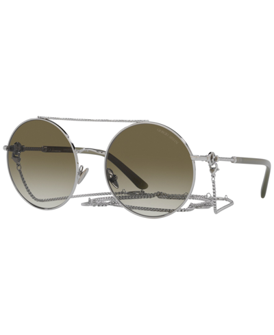 Shop Giorgio Armani Women's Sunglasses, Ar6135 56 In Silver Tone