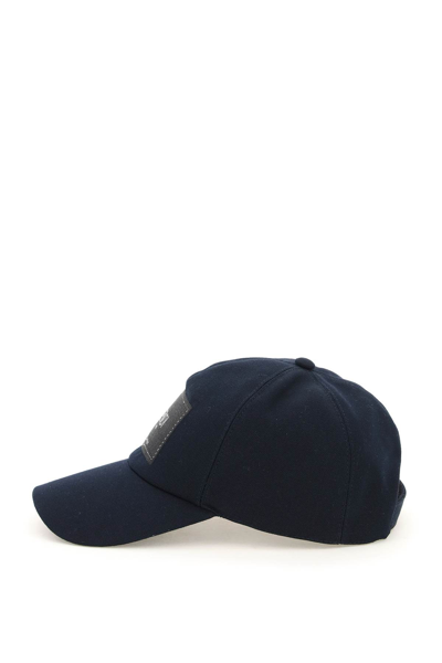 Shop Fendi Baseball Hat With Logo Patch In Blue