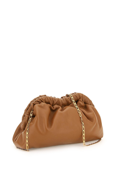 Shop Mansur Gavriel Chain Mini Cloud Clutch Bag In Brown