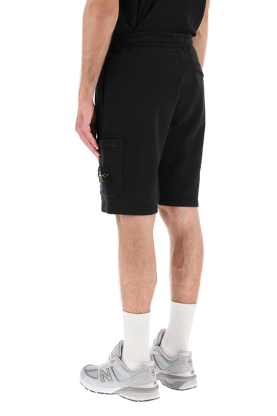 Shop Stone Island Jogging Bermudas In Black