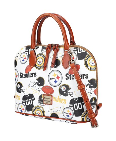 Shop Dooney & Bourke Women's  Pittsburgh Steelers Gameday Zip Zip Satchel In Multi
