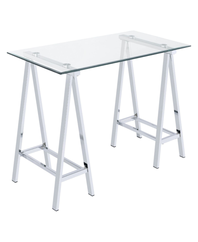 Shop Osp Home Furnishings Middleton Desk With Clear Glass Top In Chrome