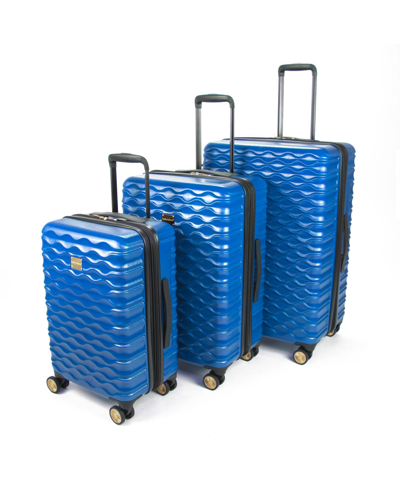 Shop Kathy Ireland Maisy Hardside Luggage Set, 3 Piece In Blue