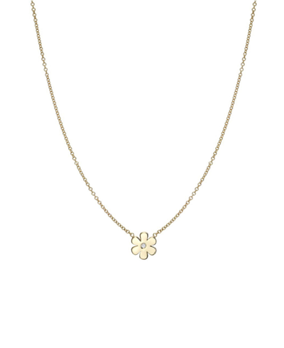Shop Zoe Lev Diamond Flower Necklace In Gold