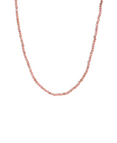 Shop Zoe Lev Pink Rhodochrosite Beaded Necklace In Gold