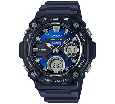 Shop Casio Men's Analog Digital Black Resin Strap Watch 48mm