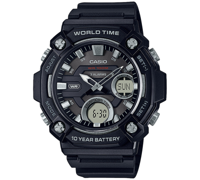 Shop Casio Men's Analog Digital Black Resin Strap Watch 48mm