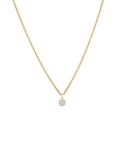 Shop Zoe Lev Diamond Small Disc Pendant Necklace In Gold