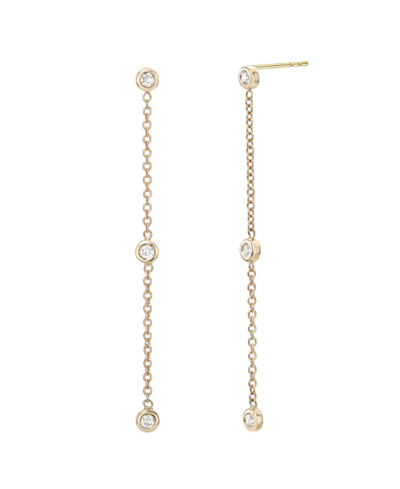 Shop Zoe Lev Triple Bezel Diamond Drop Earrings In Gold