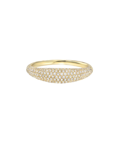 Shop Zoe Lev Diamond Pave Dome Ring In Gold