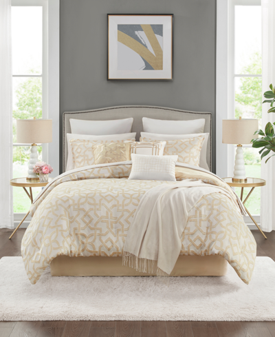 Shop Jla Home Bowery 14-pc. Queen Comforter Set, Created For Macy's In Gold