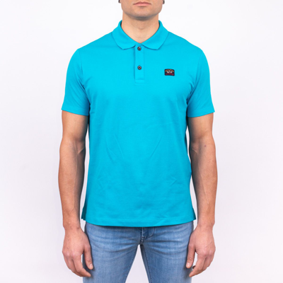 Shop Paul & Shark Men's Light Blue Cotton Polo Shirt