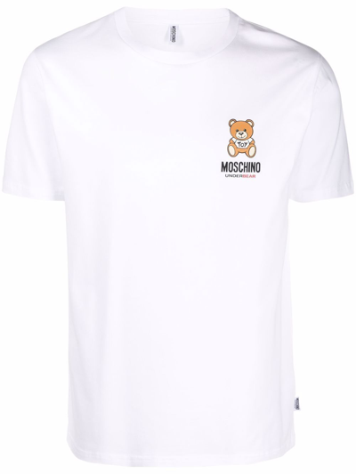 Shop Moschino Men's White Cotton T-shirt