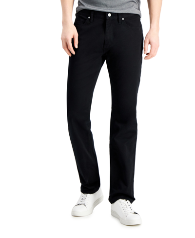 Shop Alfani Men's Five-pocket Straight-fit Twill Pants, Created For Macy's In Deep Black