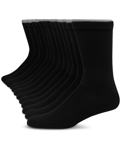 Shop Hanes Men's 12-pk. Ultimate Crew Socks In Black