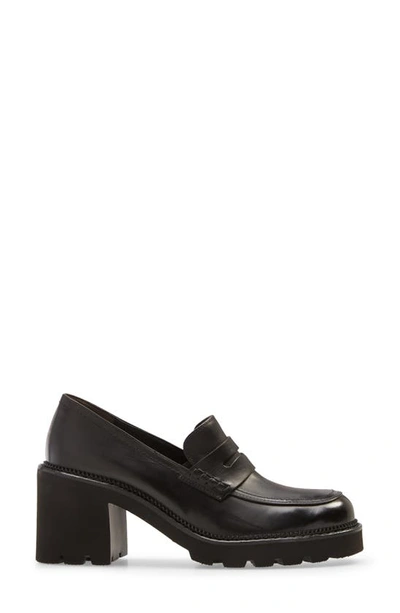 Shop Paul Green Janice Loafer In Black Brush Leather