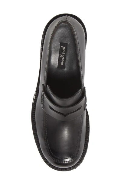 Shop Paul Green Janice Loafer In Black Brush Leather