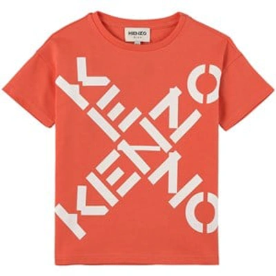 Shop Kenzo Kids Red Cross  Print Short Sleeved T-shirt