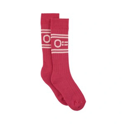 Shop Oii Beetroot Knee Socks In Red