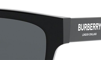 Shop Burberry 56mm Square Sunglasses In Black