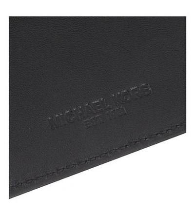 Shop Michael Kors Harrison Leather Billfold Wallet In Black