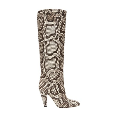 Shop Fendi High-heeled Boots In Python In Marron