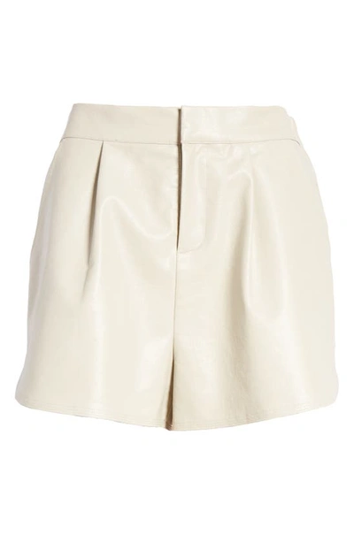 Grey Lab Faux Leather Shorts In Taupe