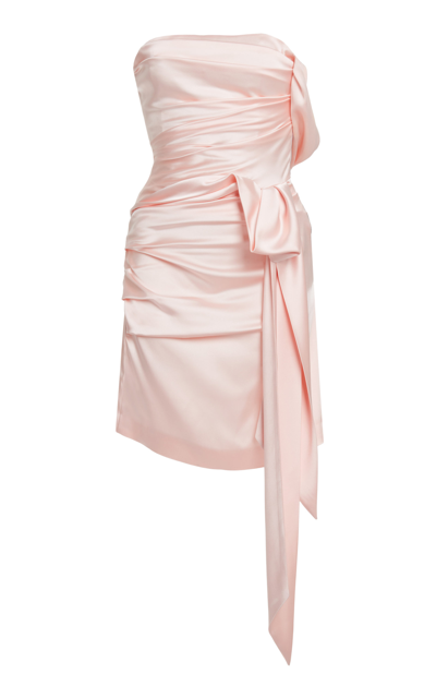 Shop Halpern Women's Off-the-shoulder Draped Mini Dress In Pink