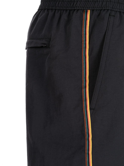 Paul Smith Stripe Swim Shorts In Black