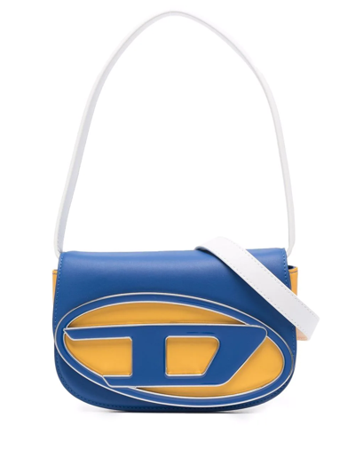 Shop Diesel 1dr Leather Shoulder Bag In Blue