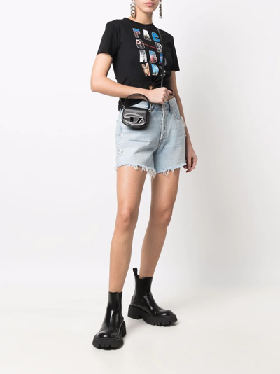 Diesel Handle Mini Leather Cross-body Bag In Black