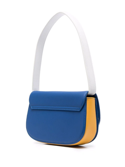 Shop Diesel 1dr Leather Shoulder Bag In Blue