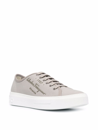 Ferragamo Mediterr Low-top Sneakers In Grey