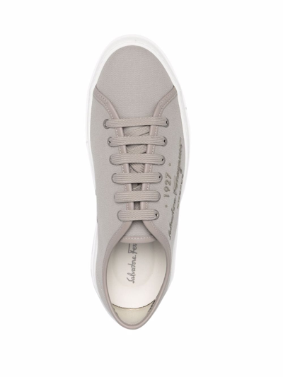 Ferragamo Mediterr Low-top Sneakers In Grey