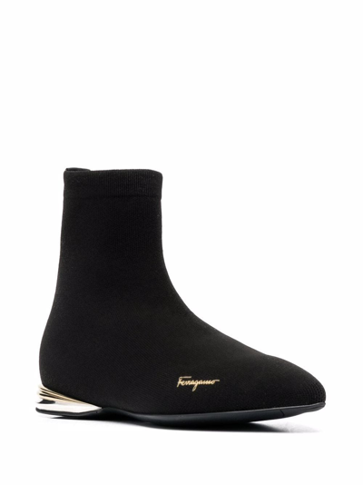 Ferragamo Missy Logo Boots In Black
