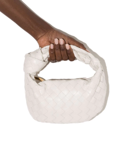 Shop Bottega Veneta Mini Jodie Tote Bag In White