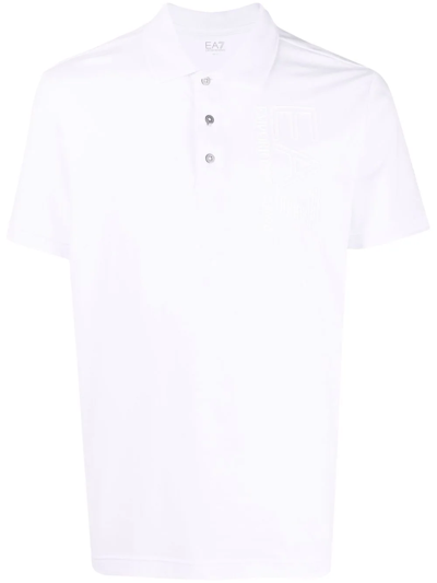 Ea7 Embossed-logo Polo Sirt In White