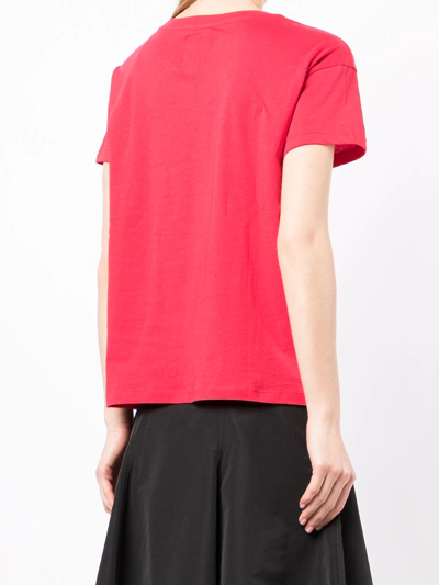 Shop Armani Exchange Logo-print Cotton T-shirt In Red