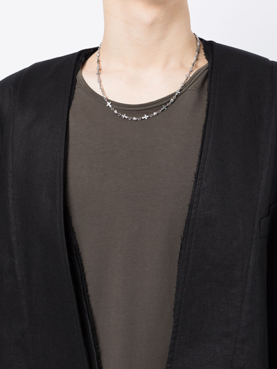 Shop Yohji Yamamoto Cross Chain Necklace In Silver