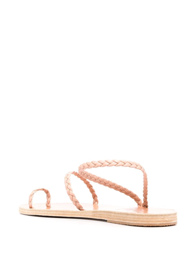 Shop Ancient Greek Sandals Eleftheria Braided Leather Sandals In Pink
