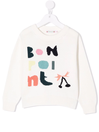 Shop Bonpoint Teen Anumati Logo-intarsia Jumper In White