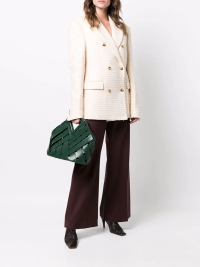 Amiri Knitted Double-breasted Blazer In Neutrals