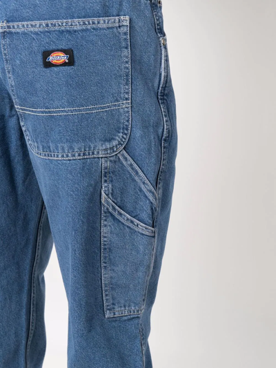 Shop Dickies Construct Rear Logo-patch Jeans In Blue