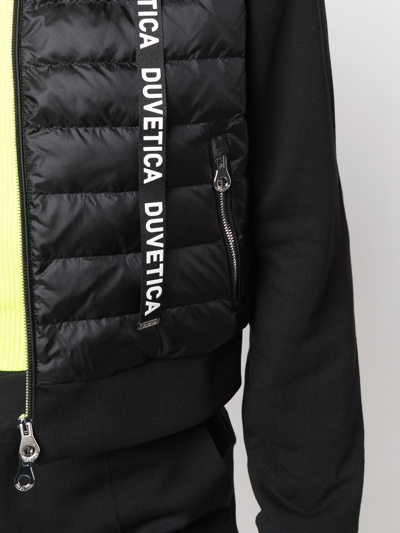 Duvetica Bolsena Panelled Hooded Puffer Jacket In Black