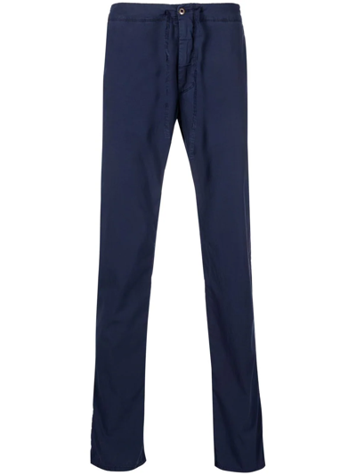 Shop Incotex Drawstring Slim-fit Trousers In Blue