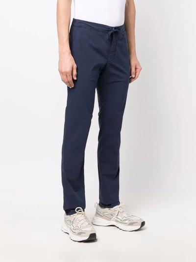 Shop Incotex Drawstring Slim-fit Trousers In Blue