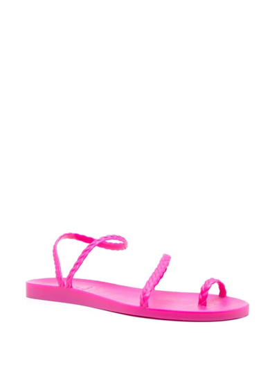 Ancient Greek Sandals Eleftheria Braided Glittered Rubber Sandals In Pink